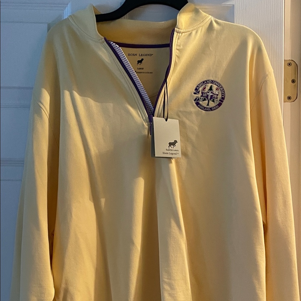 Ashland university Horn Legend Yellow Quarter-Zip Pullover nwt